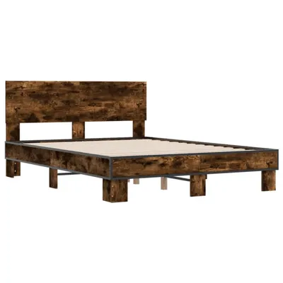 Produktbild von Bettgestell Räuchereiche 120x190 cm Holzwerkstoff und Metall