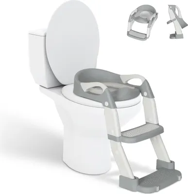 Produktbild von Bettizia Toilettentrainer Toilette Baby Höhenverstellbarer Toilettensitz mit Treppe Kinder Töpfchen WC Sitz Lerntöpfchen mit Griffen, klappbar Lerntöpfchen