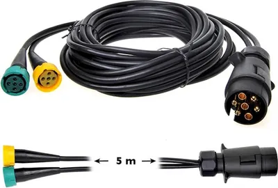 Produktbild von Kabelsatz Stecker 7-polig 5 M Anhängerkabel Rückleuchten Anhänger Kabelbaum PKW