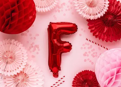 Produktbild von Folienballon Buchstabe „F“, 35cm, rot