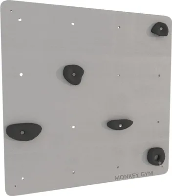 Produktbild von Graue Kletterwand mit schwarzen Griffen für Fitness