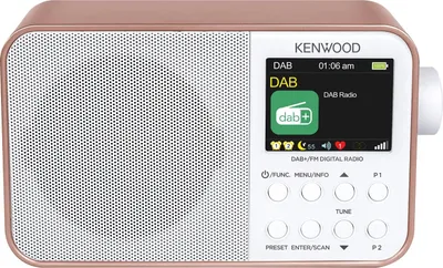 Produktbild von Kenwood CR-M30DAB-R - Tragbares DAB+ Radio mit Bluetooth, integriertem Akku & 6,1cm Farbdisplay, Roségold-Weiß