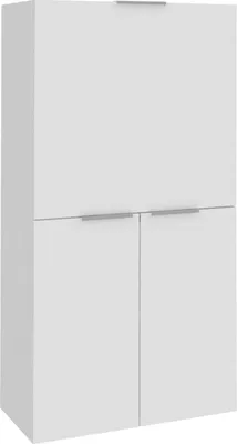 Produktbild von Schreibtisch Gianpiero, Mehrzweckmöbel mit Regalen und Arbeitsplatte, Mehrzweck-Bürotisch, platzsparender Mehrpositionsschreibtisch, 100 % Italy, cm 70x35h140, glänzendes Weiß