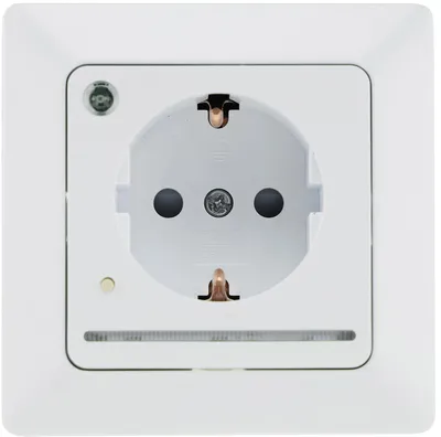 Produktbild von MILOS Schutzkontakt-Steckdose mit LED weiß, 250V/ 16A, Licht mit Sensor