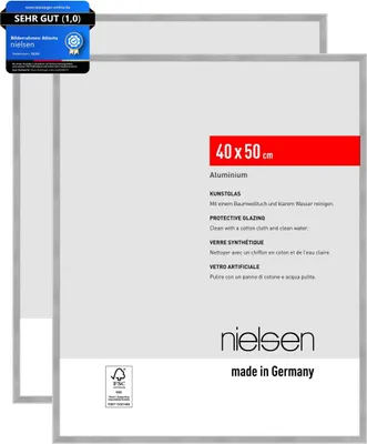 Produktbild von nielsen Bilderrahmen Atlanta (2er Set), 40x50 cm, Aluminium Struktur Silber Matt