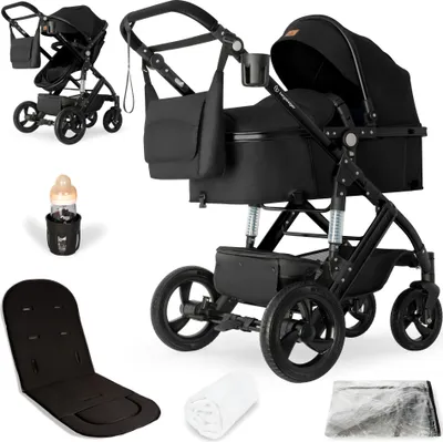 Produktbild von Bergsteiger Nizza 3 in 1 Kinderwagen, Kombikinderwagen Komplettset, Babywanne & Buggy Sportsitz inklusive, Auto-Babyschale & Isofix Station optional