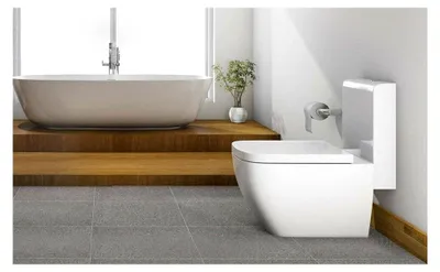 Produktbild von Quadratischer WC-Sitz mit Absenkautomatik, stummem Sitzbezug und Schnellverschluss, 42 x 36 cm