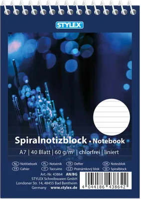 Produktbild von 10x Spiral-Notizblock / Schreibblock / DIN A7 / liniert