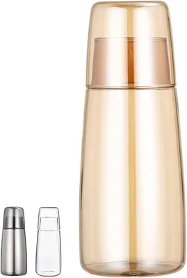 Imagen del producto de Juego de jarrones de agua con tapa de vidrio y vasos, de 750 ml, para la cocina y el baño