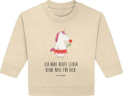 Produktbild von Mr. & Mrs. Panda Organic Baby Pullover Einhorn Dame 6. - 12. Monat - Natural Raw - Geschenk, Unicorn, Bachelor, Bullover, Einhörner, Frau, Bachelorette, Trennung