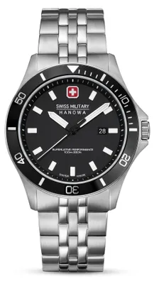 Produktbild von SWISS MILITARY HANOWA Herrenuhr Quarzuhr silber / schwarz onesize Herren 42 mm SMWGH0008501, SMWGH0008502, SMWGH0008506