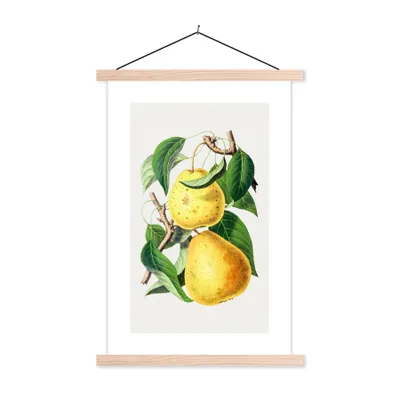 Produktbild von MuchoWow® Textilposter Birnen - Lebensmittel - Obst 60x90 cm mit holzfarbenen Rahmen - Textil