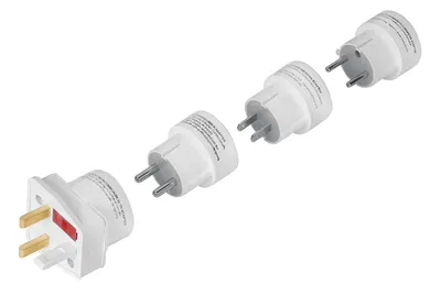 Produktbild von Hama "Universal II" Travel Adapter Plug Set, Universal, Typ C (Euro-Stecker), Weiß, Männlich/Weiblich