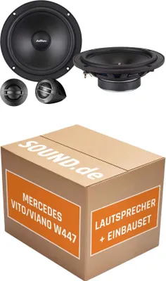Produktbild von Lautsprecher Boxen Einbaupaket vorne Axton ATC165S passend für Mercedes Vito/Viano W447 | 2x Tief-Mitteltöner 2x Hochtöner 2x Frequenzweiche