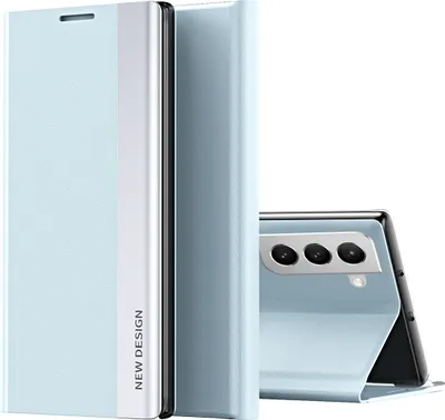 Produktbild von Galaxy S22 5G Hülle, Leder PolyurethanMagnetisch Klapp Stand Schutzhülle für Samsung Galaxy S22 5G Blau