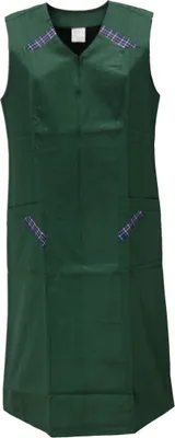 Produktbild von Reißverschlusskittel RV Kittel Hauskleid Schürze Kochschürze, Größe:36, Farbe:grün