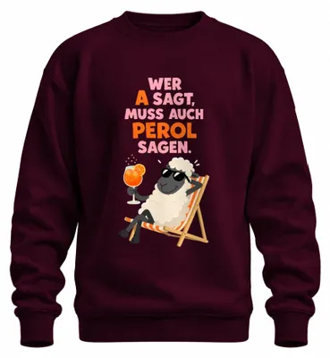 Obrázek produktu pro Tričko s potiskem "Kdo říká A, musí říct i Perol", s motivem Aperol koktejlu, barva vínová, velikost S