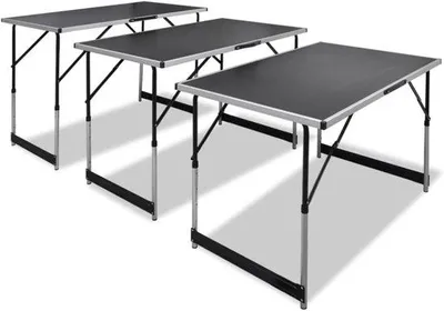 Produktbild von Multifunktionaler Klapptisch mit Höhenverstellung - 3-teilig, Schwarz, platzsparend