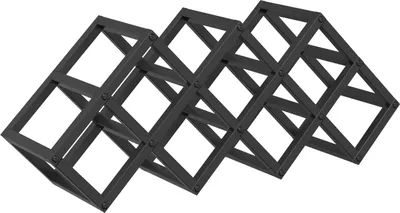 Obrázek produktu pro vidaXL Stojan na víno černý dubový vzhled 63 x 16,5 x 25 cm