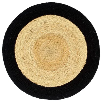 Immagine prodotto di Tovagliette 6 pz Naturale e Nero 38 cm in Juta e Cotone