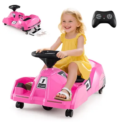 Zdjęcie produktu dla Kostway, elektryczny gokart 3 w 1 do czyszczenia, 12V, z funkcją driftu, mopem, muzyką i pilotem. Pojazd dla dzieci (2-5 lat)