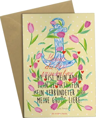 Produktbild von Mr. & Mrs. Panda Grußkarte Mama Tulpen - Geschenk, hochzeitskarten, Mutter, Mom, einladungskarten, osterkarte, weihnachtskarten, Mami, Mutti, vatertagskarte, Dekoration