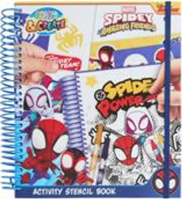 Produktbild von Disney Junior Spidey - Schablonenbuch - Spider-Man and his Amazing Friends - Activitäten-Malbuch - Color & Create (SP24356)