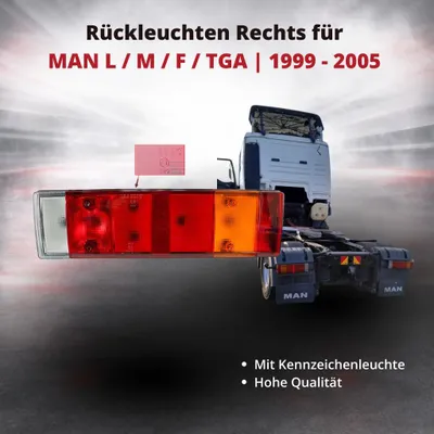 Image de Feu arrière droit pour MAN L / M / F / TGA | Connexion AMP 1.5 | OEM 81.25225.6523