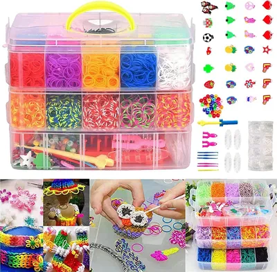 Produktbild von Loom Bands+viel Zubehör Gummi Armband Loom Bänder Gummibänder Sets Geschenk