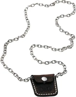 Produktbild von D&G Collier Edelstahl Leder Silber Schwarz 80cm DJ0366