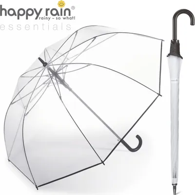 Produktbild von happy rain XL Golf Regenschirm transparent durchsichtig mit Automatik Ø122cm
