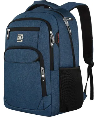 Immagine prodotto di Zaino da laptop da uomo, blu, da 18 pollici, adatto per laptop da 15,6 pollici, impermeabile, con cintura per bagagli
