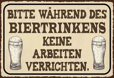 Produktbild von vianmo Holzschild 20x30 cm bitte während Biertrinkens keine