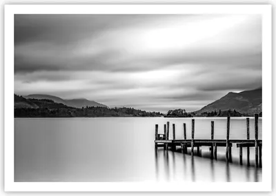 Produktbild von Poster - Poster ohne Rahmen - Schwarzweiß Landschaft See - 100x70 cm - Wand Bild - Wanddeko - Wandbilder - Kunstposter - Wandposter - Bilder - Kunstdruck - Wanddekoration - Wandbild - P2XAA100x70-4321