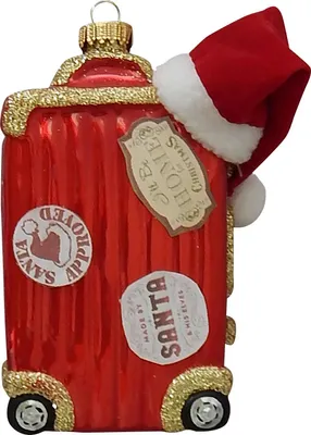 Produktbild von Krebs Glas Lauscha Santa Reisekoffer - Christbaumschmuck aus Glas - Größe ca. 11 cm - 80091