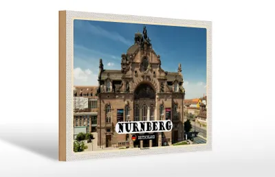 Produktbild von Holzschild Städte Nürnberg Staatstheater Gebäude 30x20cm