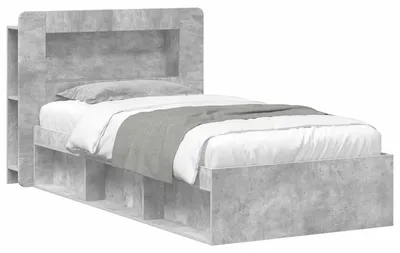 Produktbild von Bettgestell mit Stauraum Betongrau 90 x 200 cm Holzwerkstoff