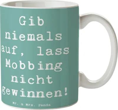 Produktbild von Mr. & Mrs. Panda Tasse Spruch Mobbing bewältigen - Meeresbrise - Geschenk, Pott, Vertrauem, Geschenke für schwierige Zeiten, Henkelpott, Hoffnung, Kaffeebecher, Stärke