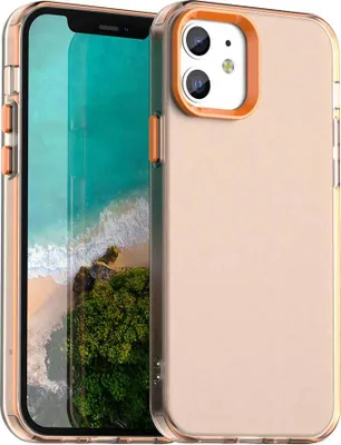 Obrázek produktu pro Pouzdro pro iPhone 12 /iPhone 12 Pro, tenké poloprůhledné matné nárazuvzdorné pouzdro na telefon Pomerančový