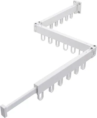 Obrázok produktu pre Výsuvný sušiak - Nástenný - Multifunkčný - 128 cm - Biely - Hliník