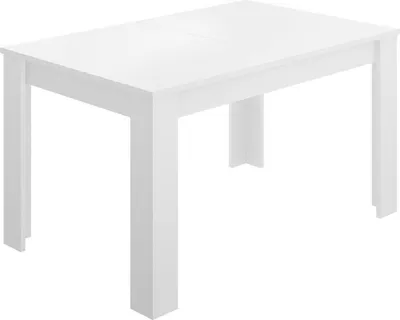 Produktbild von Ausziehbarer Tisch Midland, Ausziehbare Konsole für Esszimmer, Ausziehbarer Küchentisch mit Verlängerung, 140/190x90h78 cm, Glänzend Weiß