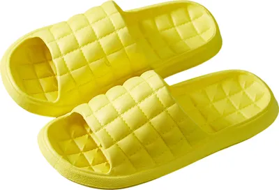 Produktbild von 1 Paar Duschpantoffeln Gittermuster Einfarbig Weiche Sohle EVA Slip-on Männer Frauen Sommer Home Slides Badezimmerbedarf