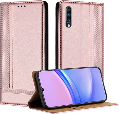 Image de Étui pour Samsung Galaxy A70 A70S étui à rabat en cuir avec fonction de support Rose