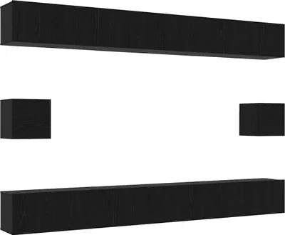 Produktbild von vidaXL TV-Schrankset 8 pcs Schwarz Eichen-Optik Holzwerkstoff