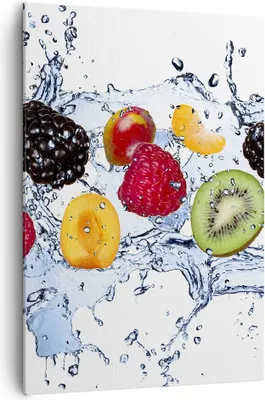 Produktbild von Bild auf Leinwand - Leinwandbild - Einteilig - Wasser Früchte frisch Essen - 70x100cm - Wand Bild - Wanddeko - Wandbilder - Leinwanddruck - Wanddekoration - Leinwand bilder - Wandbild - PA70x100-2675