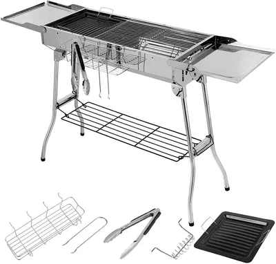 Immagine prodotto di BBQ - Carbone per barbecue - Barbecue - Griglia - Acciaio inossidabile