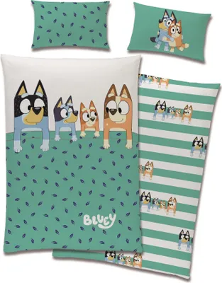 Produktbild von Bluey Baby-Bettwäsche 100x135 40x60 cm (2-tlg.) mit Reißverschluss und Hoteleinschlag