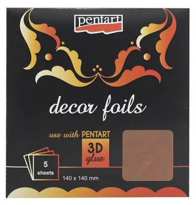 Obrázek produktu pro Dekorační fólie metalická PENTART 14 x 14 cm BRONZOVÁ