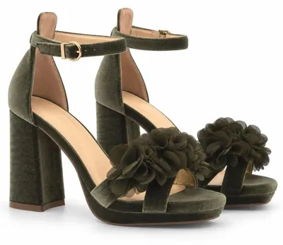 Image de Sandales à talons pour femmes, marque Montevita, couleur verte