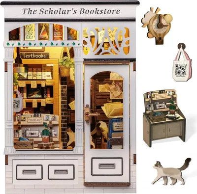 Immagine prodotto di puzzle 3D, dorso di libro fai da te, La libreria dello studioso, Cutebee, 168 pezzi